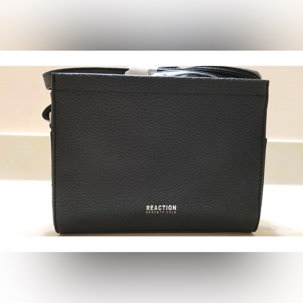 •KENNETH COLE REACTION•NWT BLACK PEBBLED LEATHER ALL ACCESS MINI SATCHEL BAG